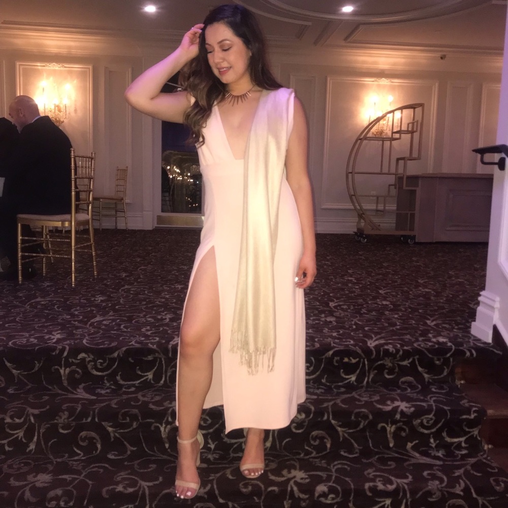 Long  Slit  Dress (Salmon)